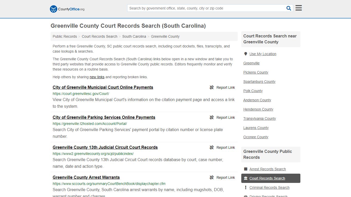 Greenville County Court Records Search (South Carolina)